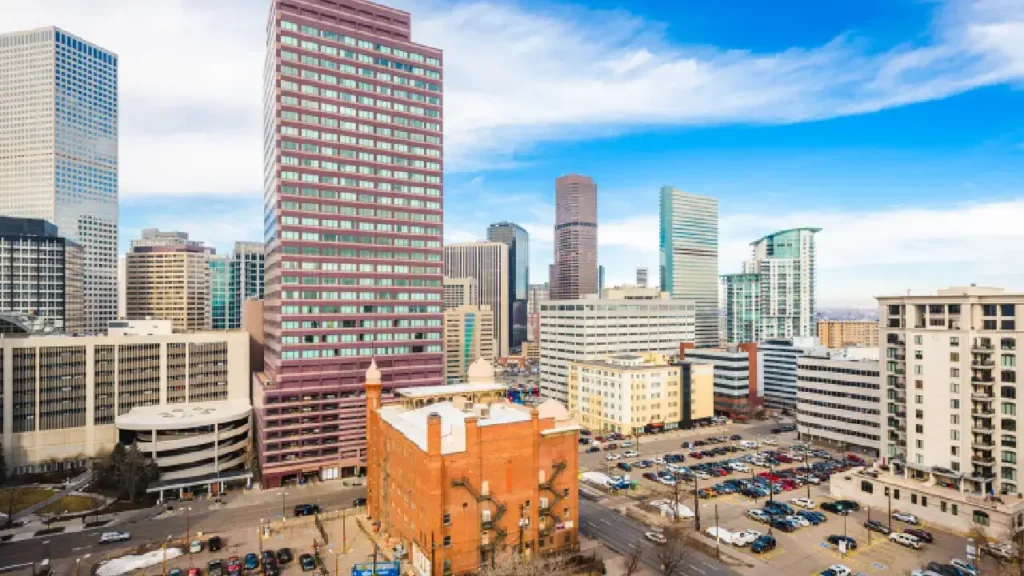 Denver skyline with resources available for finding a mesothelioma lawyer