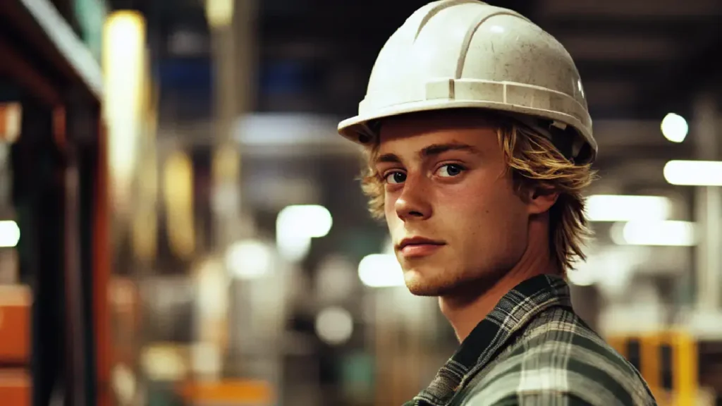 Man in white hard hat representing asbestos exposure risks in Denver