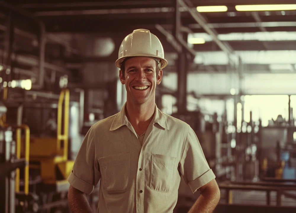 Old photograph of a worker in milwaukee