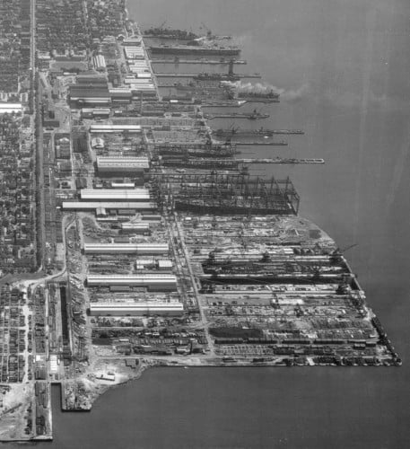 Newport News Shipyard, aerial view