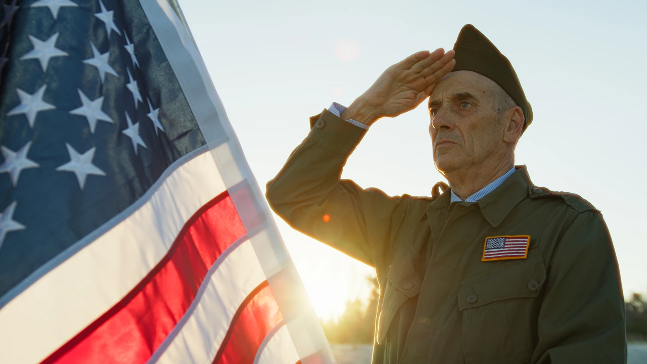 veteran saluting the flag