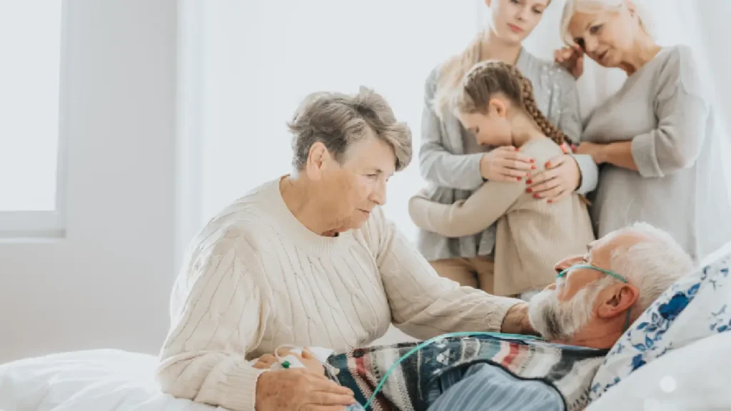 family showing support to their grandfather