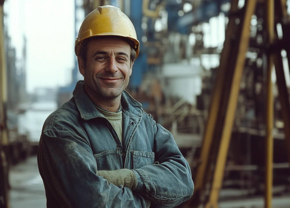 construction worker in protective gear 