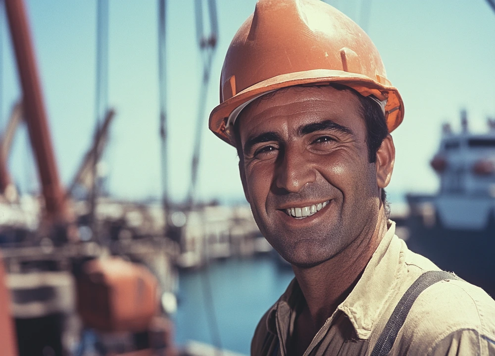 construction worker carefully managing asbestos-containing materials 