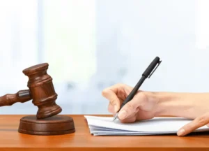 Mesothelioma lawyer advising client about asbestos lawsuit