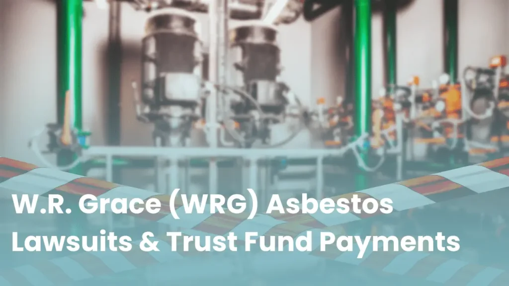 industrial plant with asbestos warning signs